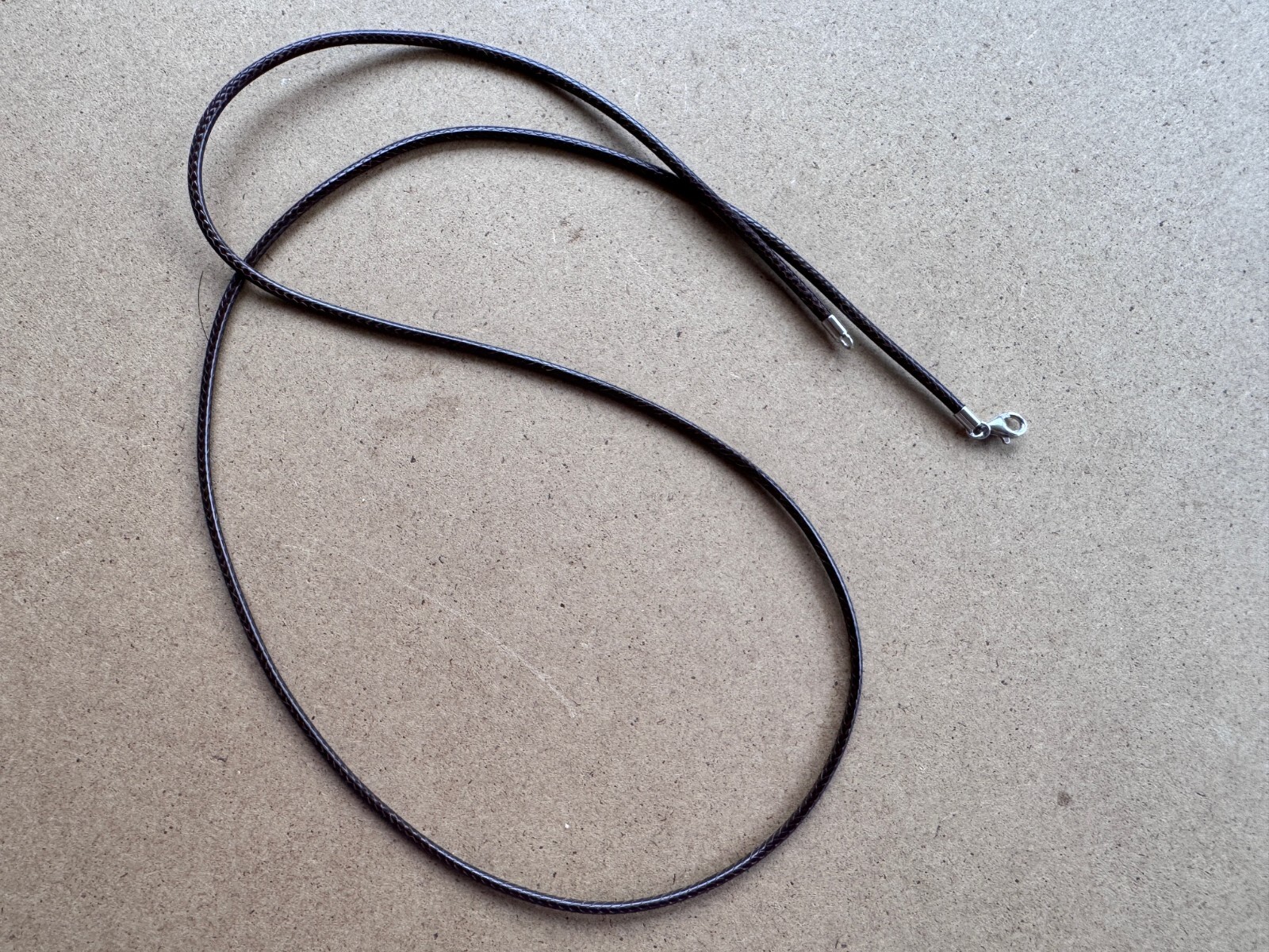 2mm Brown Leather Cord Necklace Sterling Silver with Lobster Clasp 14-32″ Chain