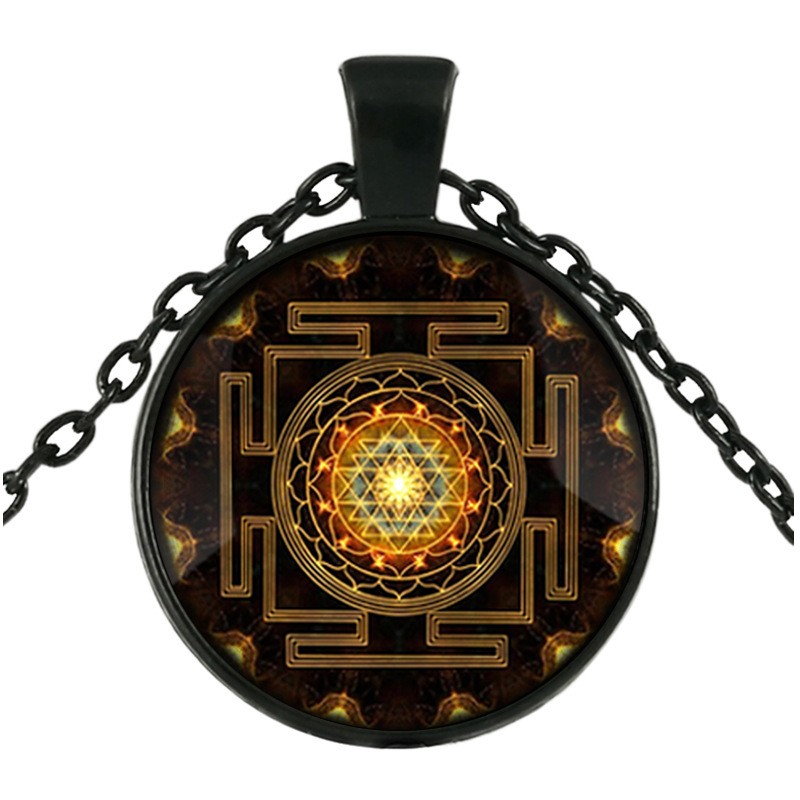 Sacred Sri Lanka Yantra Time Gem Pendant Necklace Jewelry Gift for Women