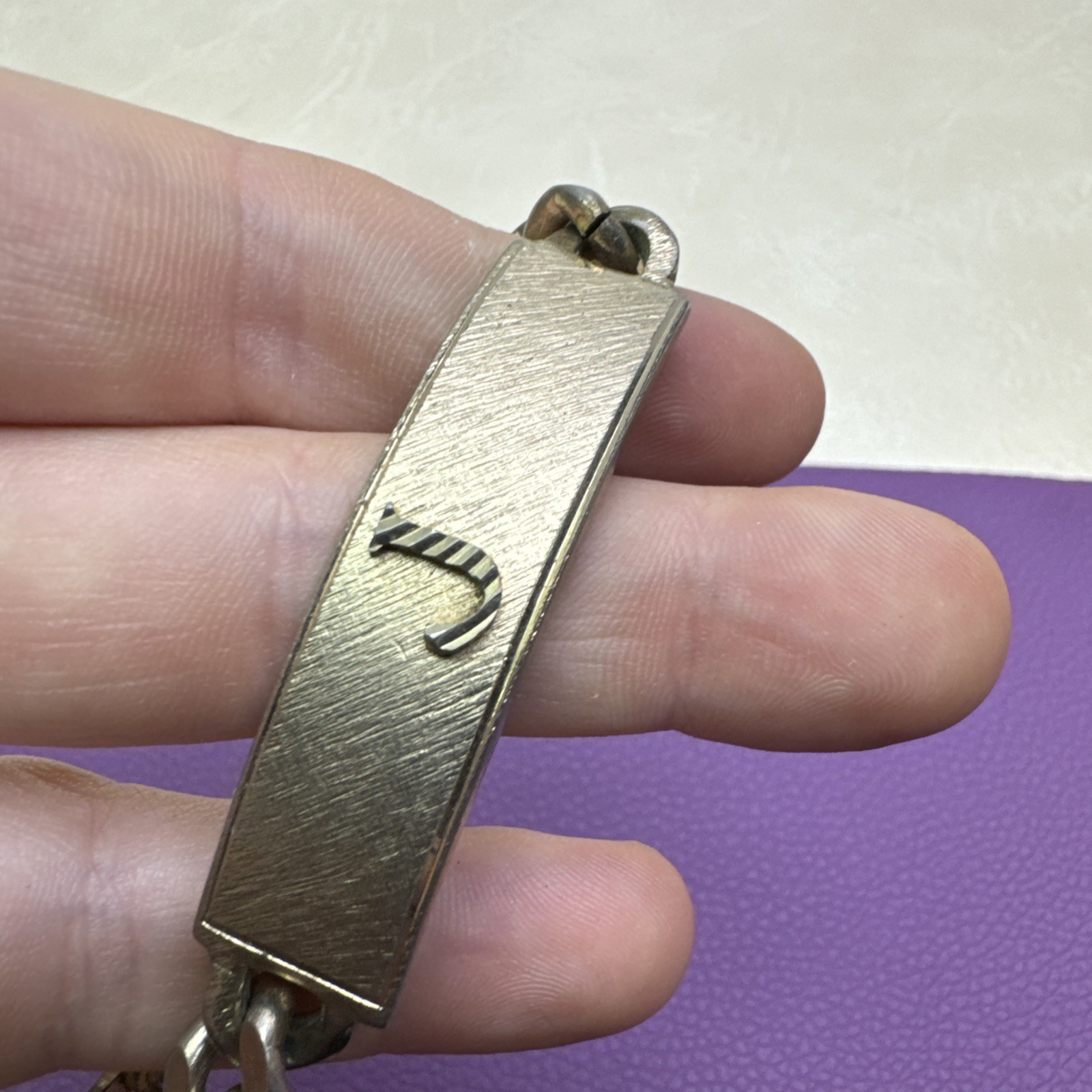 Shields ID Bracelet “J” Shield and Chain Double Lobster Claw