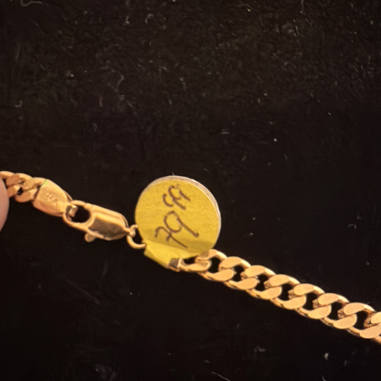 18k Yellow Gold filled Cuban Link Chain Necklace, Lobster Clasp
