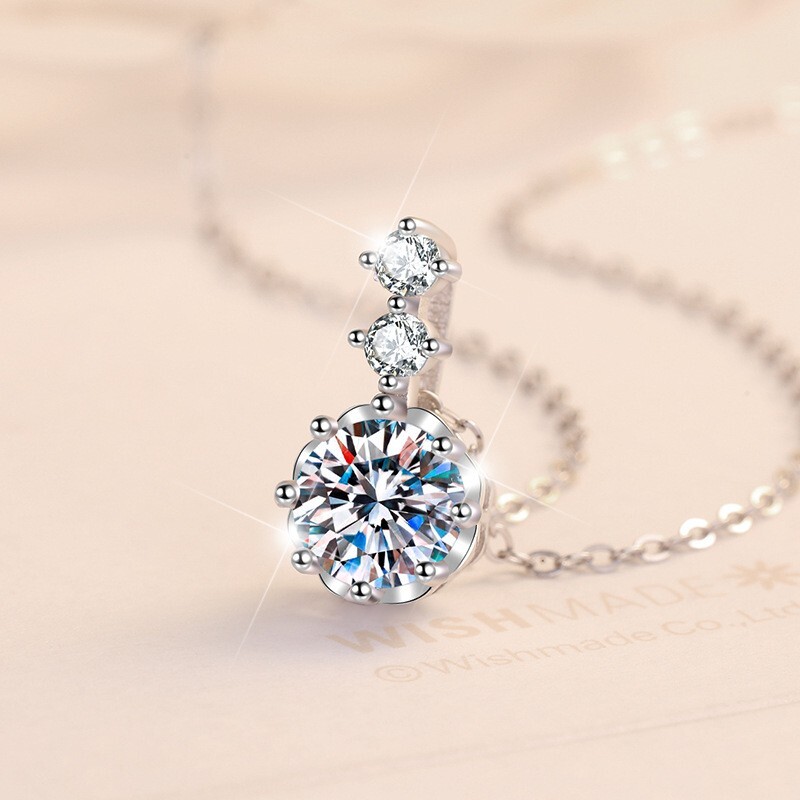 Fashion Women Jewelry Necklace Three Crystal Retro Teardrop Pendant Gift 2075