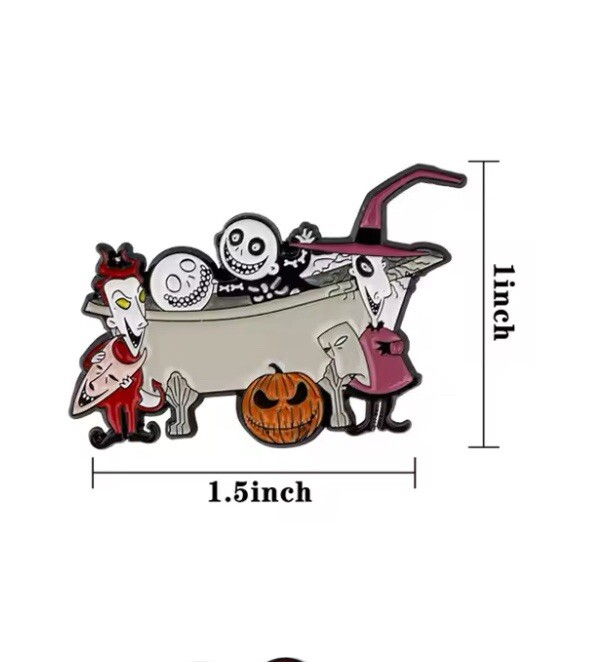 Nightmare Before Christmas Style Pin Rubber Pin Backer Lock Shock Barrell Pin