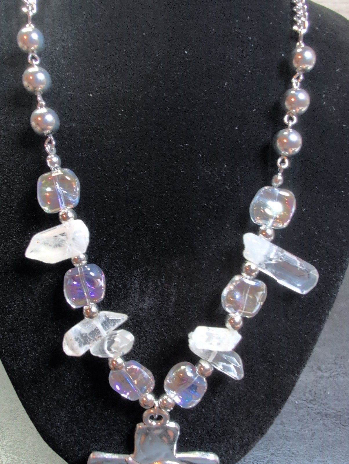 Cross Necklace 925 Silver Plated Sterling Silver Features Cross With A Fish…