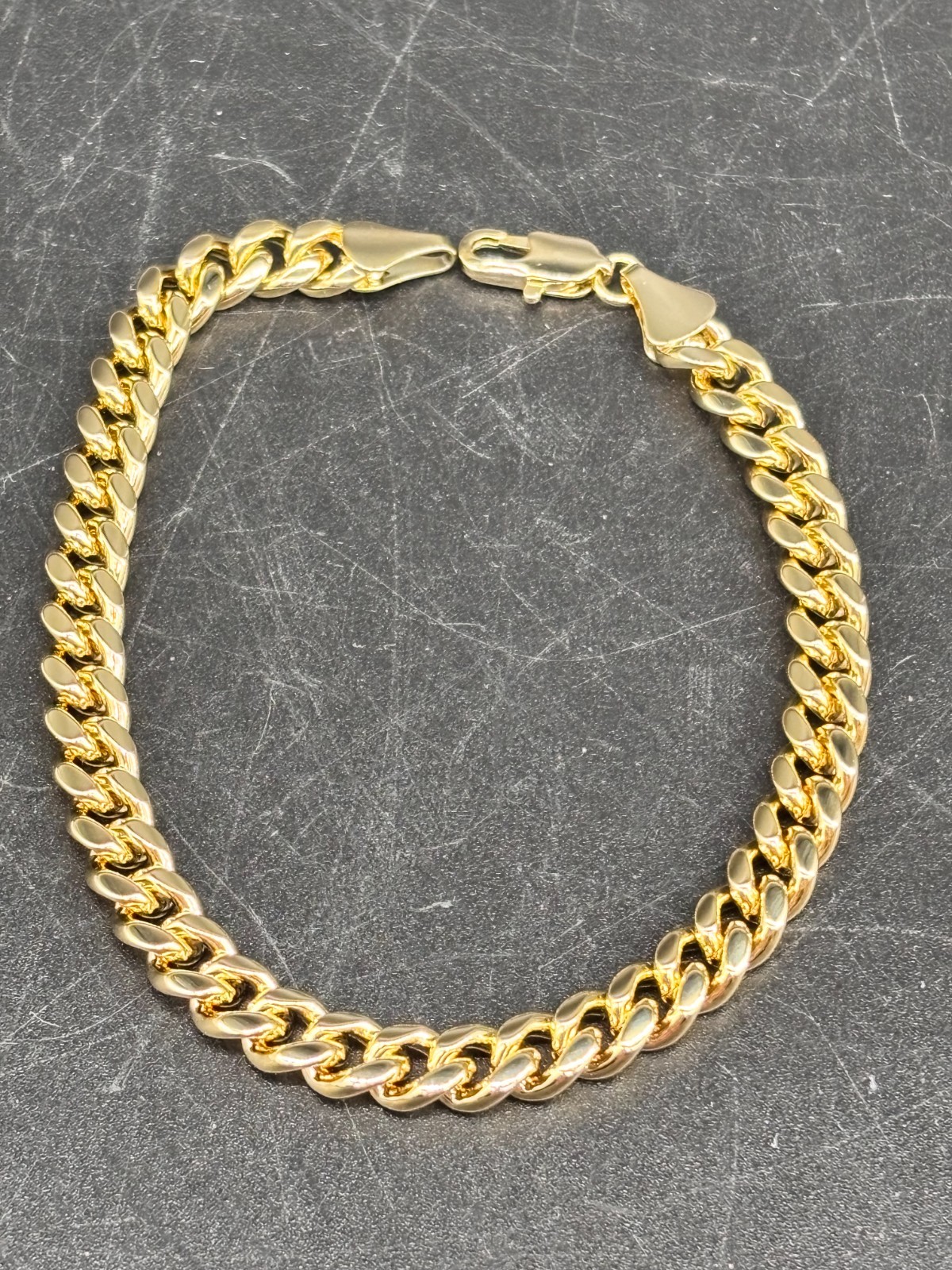 18 kt Yellow Gold Filled Cable AKA “Miami Link” Bracelet 5 mm 8″