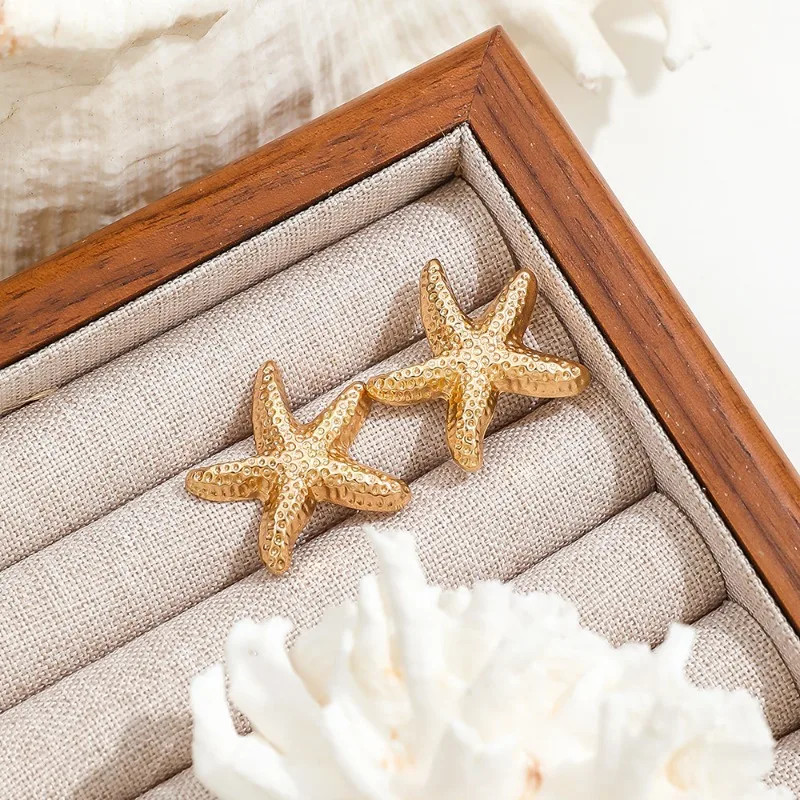 1 Pair Geometric Temperament Casual Starfish Bolt Earrings Summer Simple