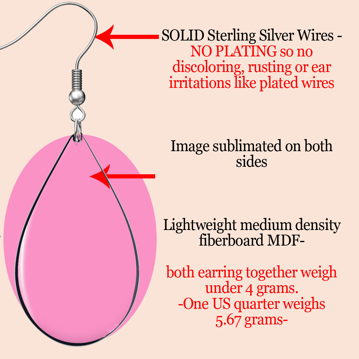Boho Design Teardrop Earrings Abstract Art Print Bohemian Colors & Design