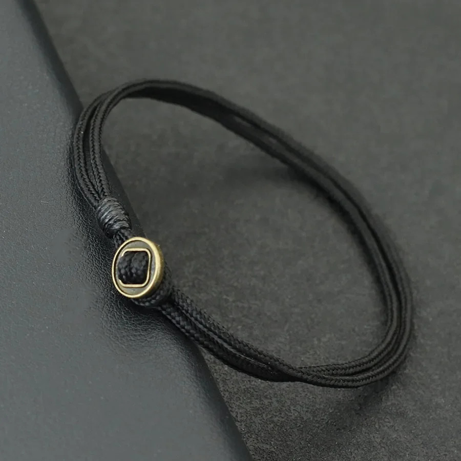 NEW Novel Mens Bracelet With String Handmade Duoble Cord Braslet Easy Hook Wrap!