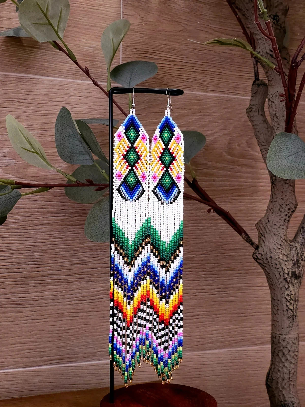 Handmade Seed Bead Fringe Earrings – Long Tassel Beaded Jewelry for Women