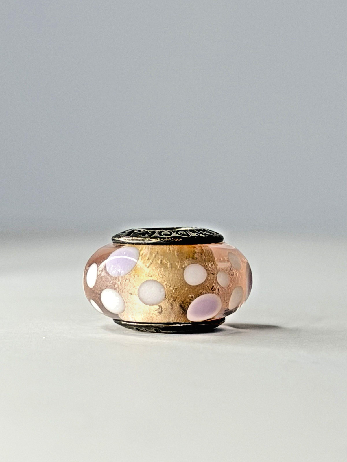 PANDORA 925 ALE Silver Pink Murano Bubbles Glass Charm (RETIRED)