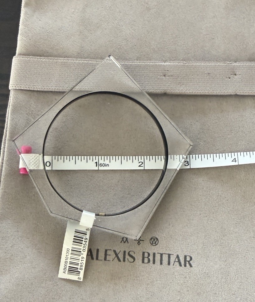 100% Authentic ALEXIS BITTAR ASYMMETRICAL PENTAGON Black Lucite BRACELET