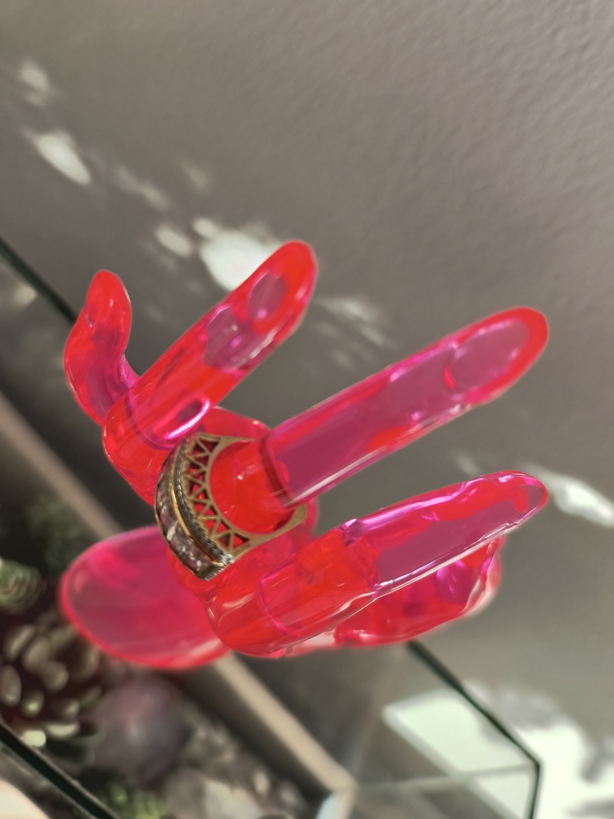 Heavyweight 18KGP Architectural Statement Ring Free Ship