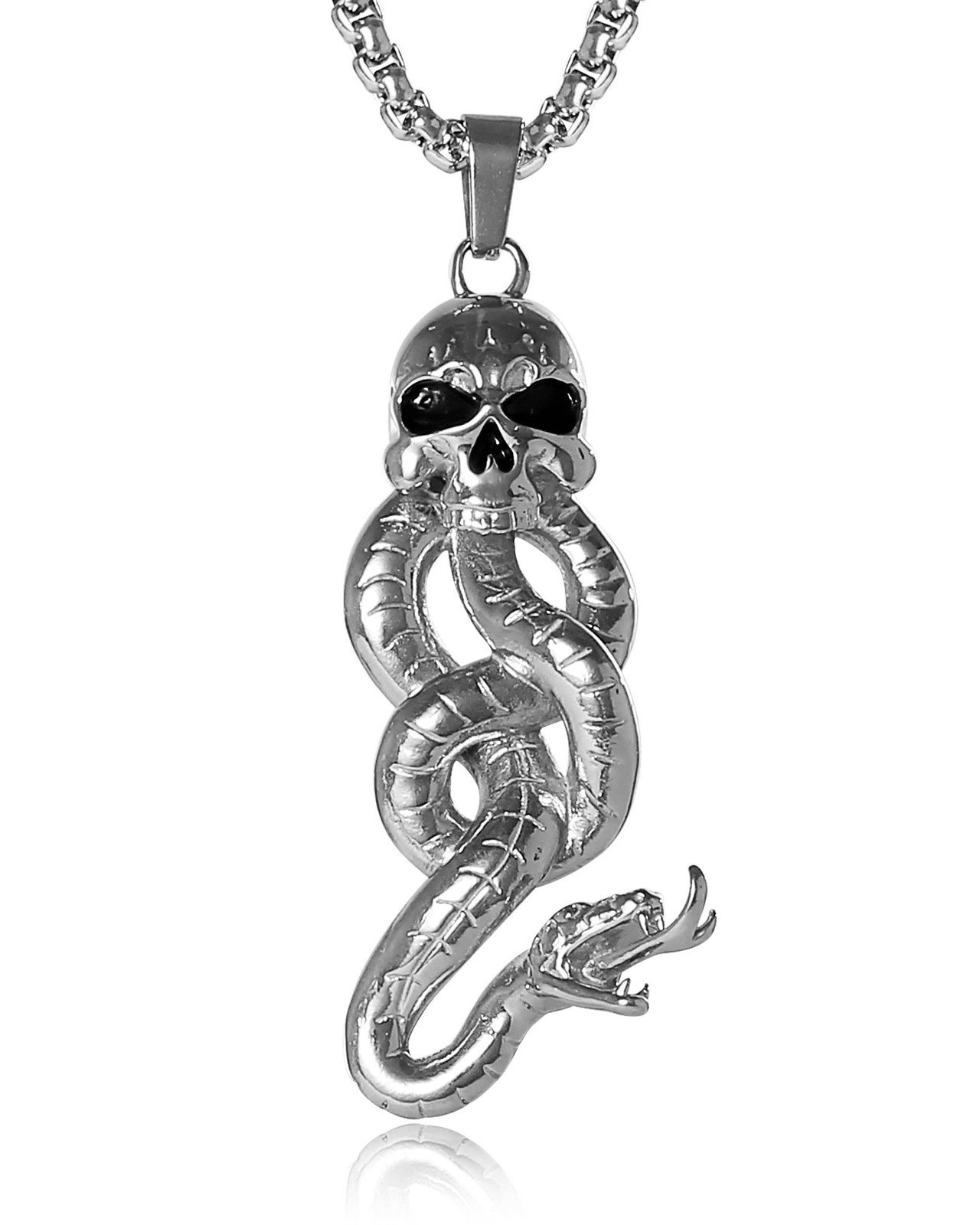 Harry Potter Dark Mark Skull and Snake Pendant Necklace for Men Official Lice…
