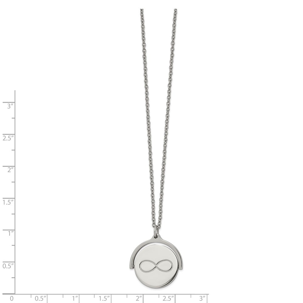 Chisel Women’s Necklace Stainless Steel Polished Infinity Moveable, 16.5 inch