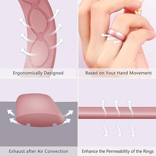 4 pcs Breathable Designed Silicone Wedding Ring for Women, 5.7mm Silicone Rubber