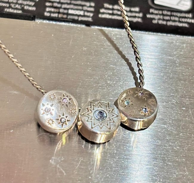 Brighton Halo Orion Crystal Trio Pendant Necklace Silver Tanzanite Reversible