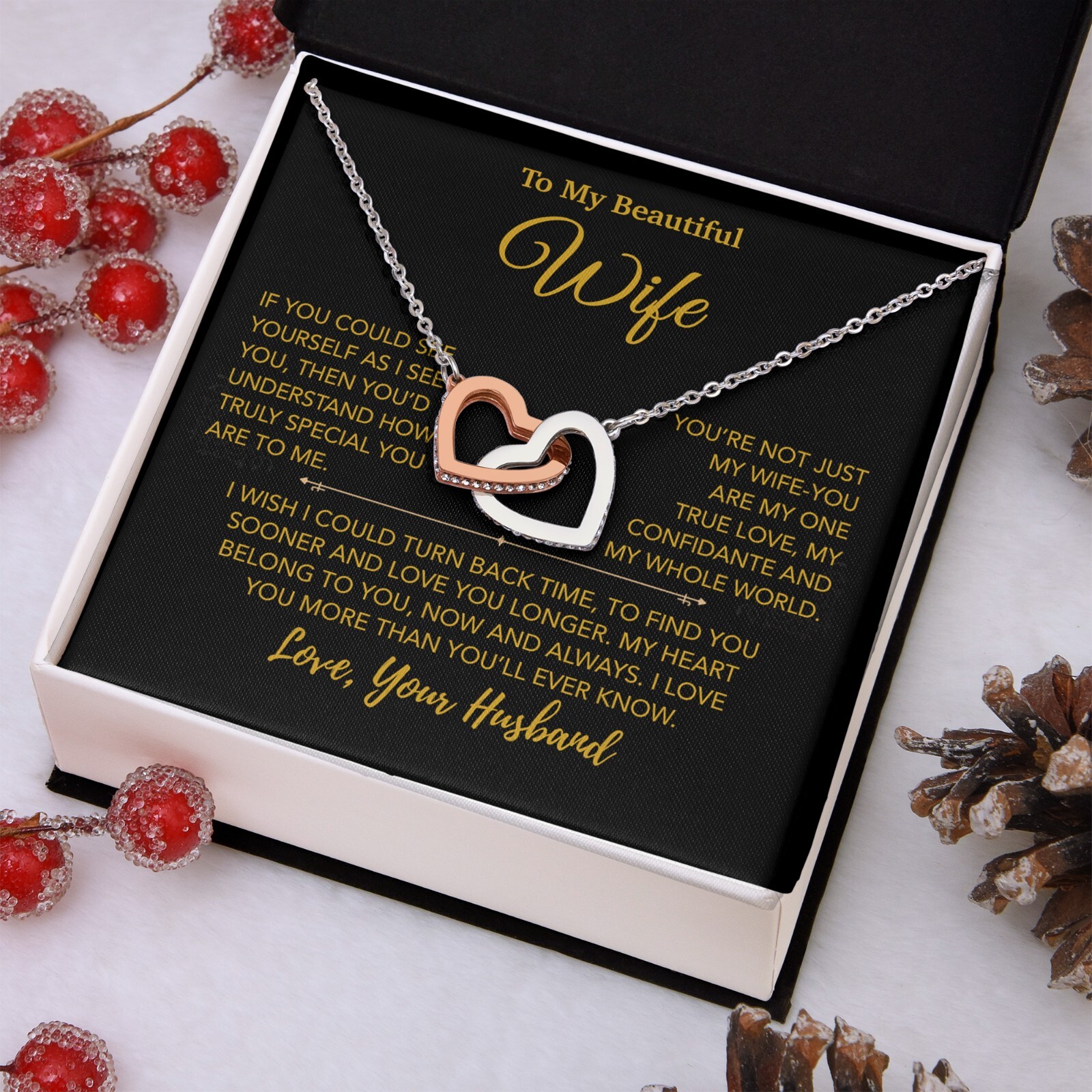 To My Wife Necklace, Vanlentines Gifts For Women, Anniversary Gift For Wife