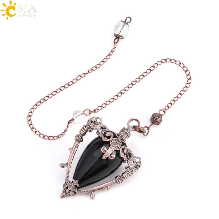 Spiritual Water Drop Crystal Pendulum for Divination Dowsing Reiki Natural Stone