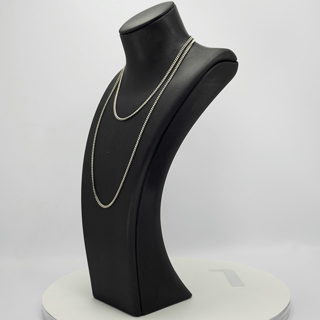 Extra long vintage silver curb chain