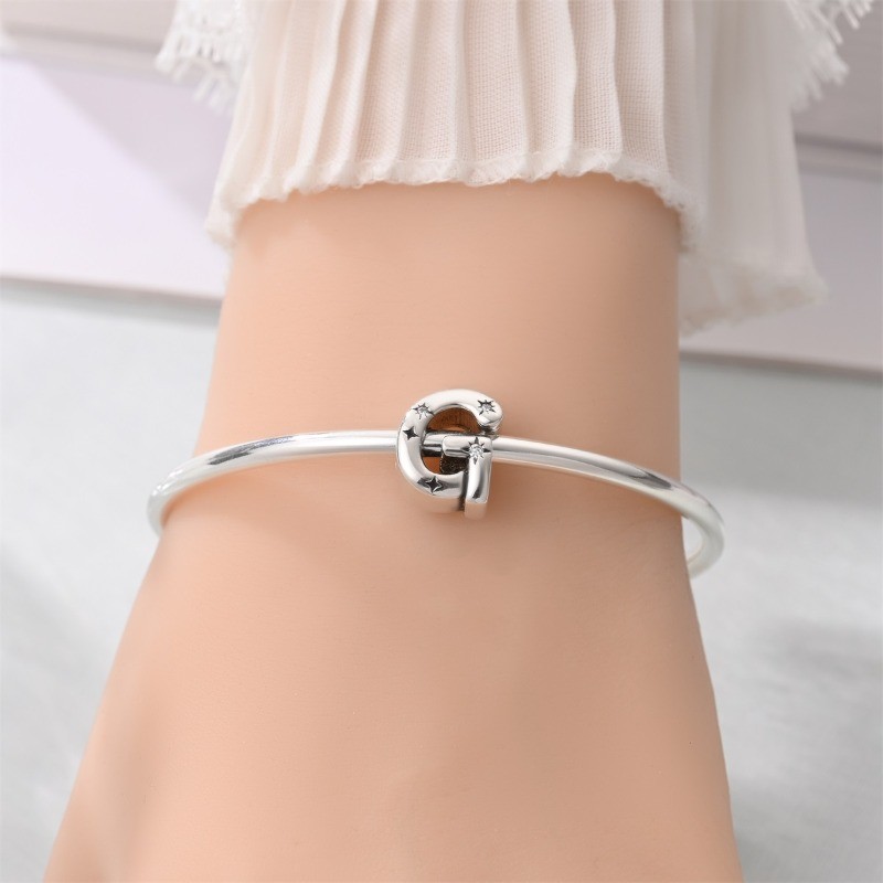 KUNSIR 925 Sterling Silver Letter G Charm For Bracelet Or Necklace Pendant Charm