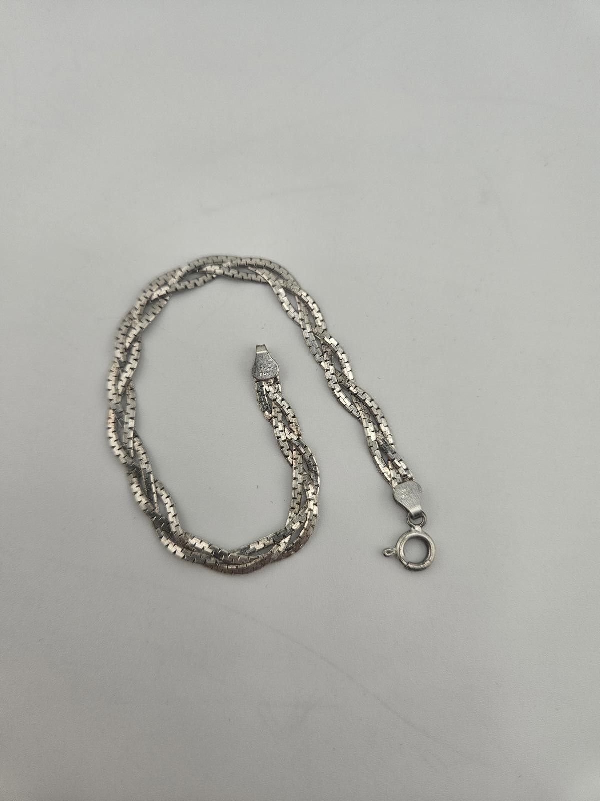 7.5in Sterling Silver 3.2mm Twisted Herringbone Bracelet