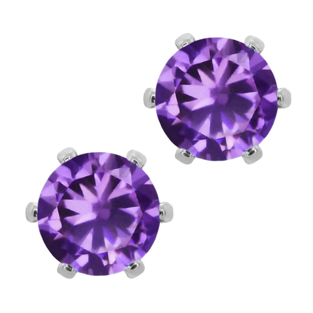 3.00 Ct Cubic Zirconia CZ Round Post With Friction Back Stud Earrings 6MM