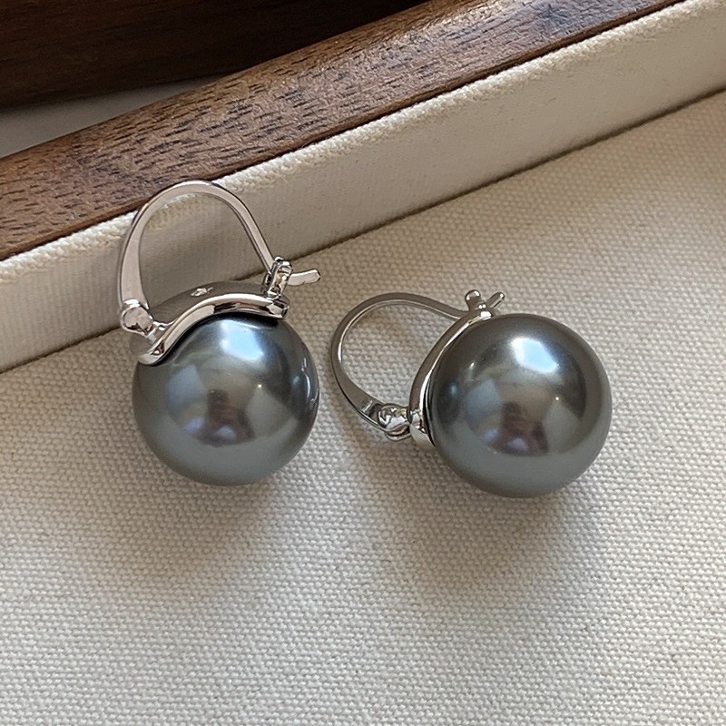 Small Silver Faux Pearl Drop Earrings Elegant Wedding Jewelry, Bridesmaid 8mm