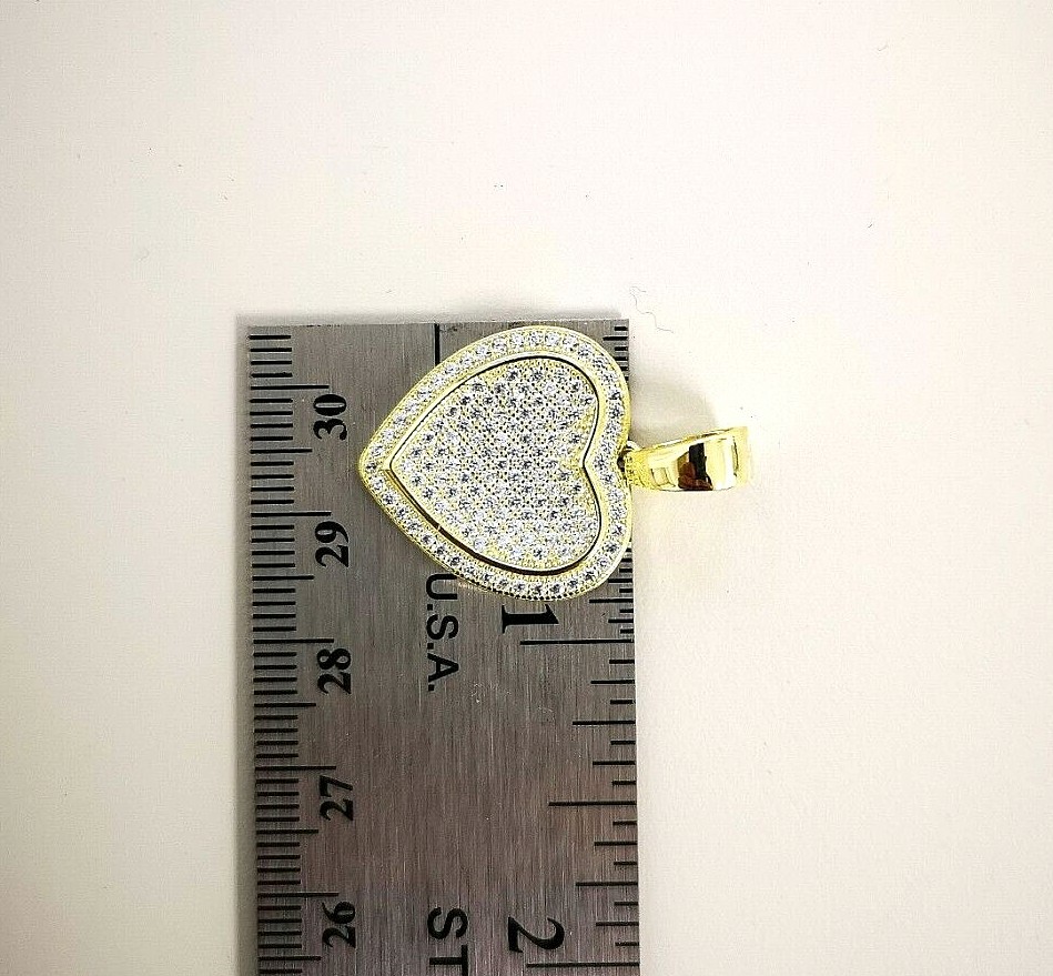 1 Ct Womens Simulated Diamond Pendant Necklace 14K Gold Plated on Solid Silver