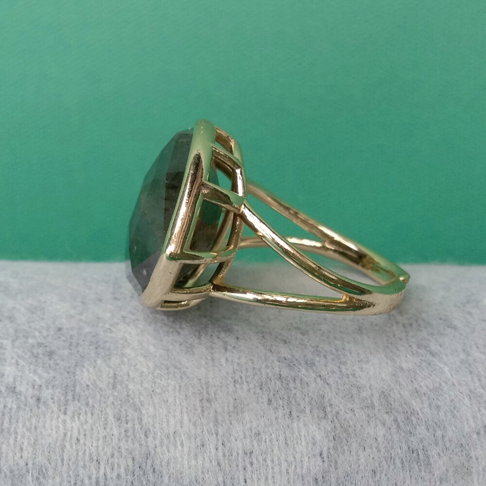 7.5″ Marquise Labradorite Finger Ring Adjustable Gold Plated Wedding Jewelry