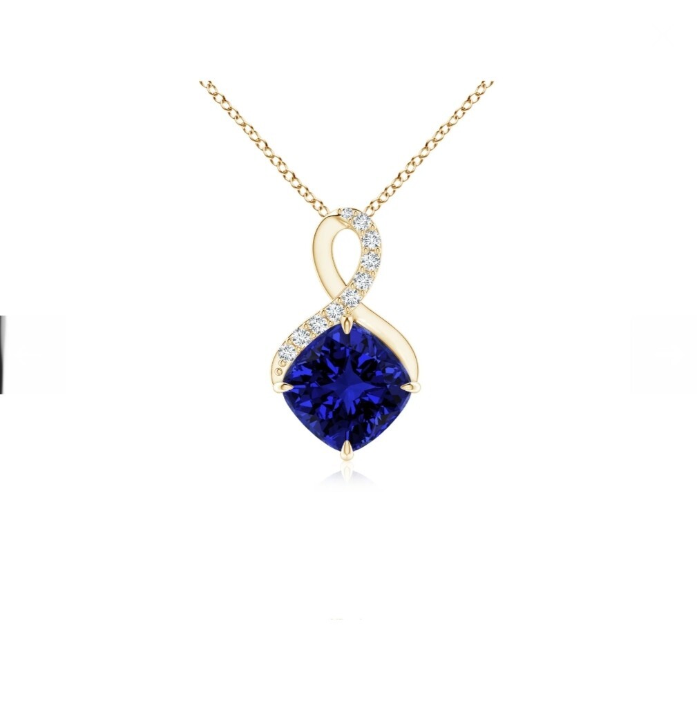 Eye Clean Blue Sapphire Pendant, Sterling Silver Blue Sapphire Pendant For Women