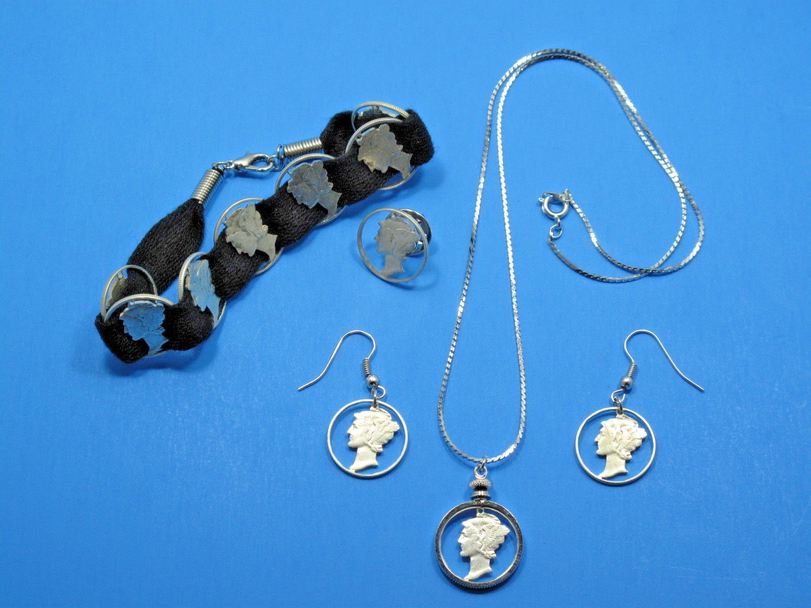 Mercury Dime Artistic Cut Coin for a Bracelet Necklace Pendant Tietack – lot 255
