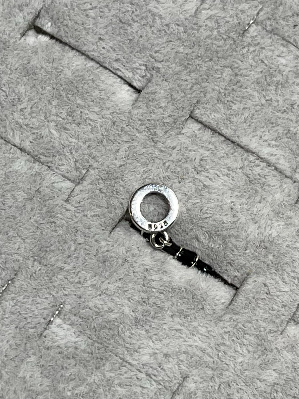 V109 S925 STERLING SILVER SLEEK BLACK MOTORCYCLE DANGLE CHARM