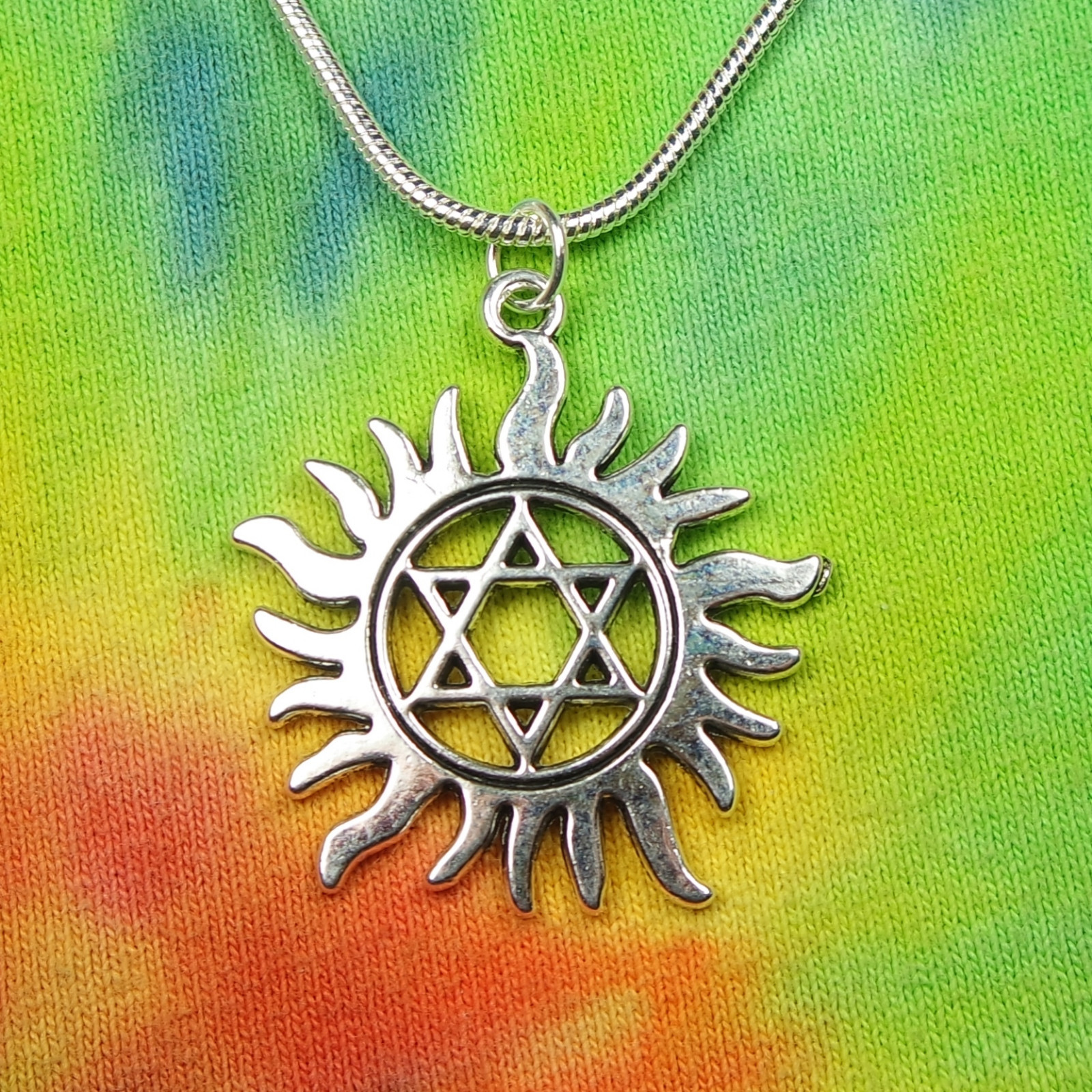 Star of David in Sun Rays Necklace 16-36″ Men Women Judaica Judaism Jewish nb