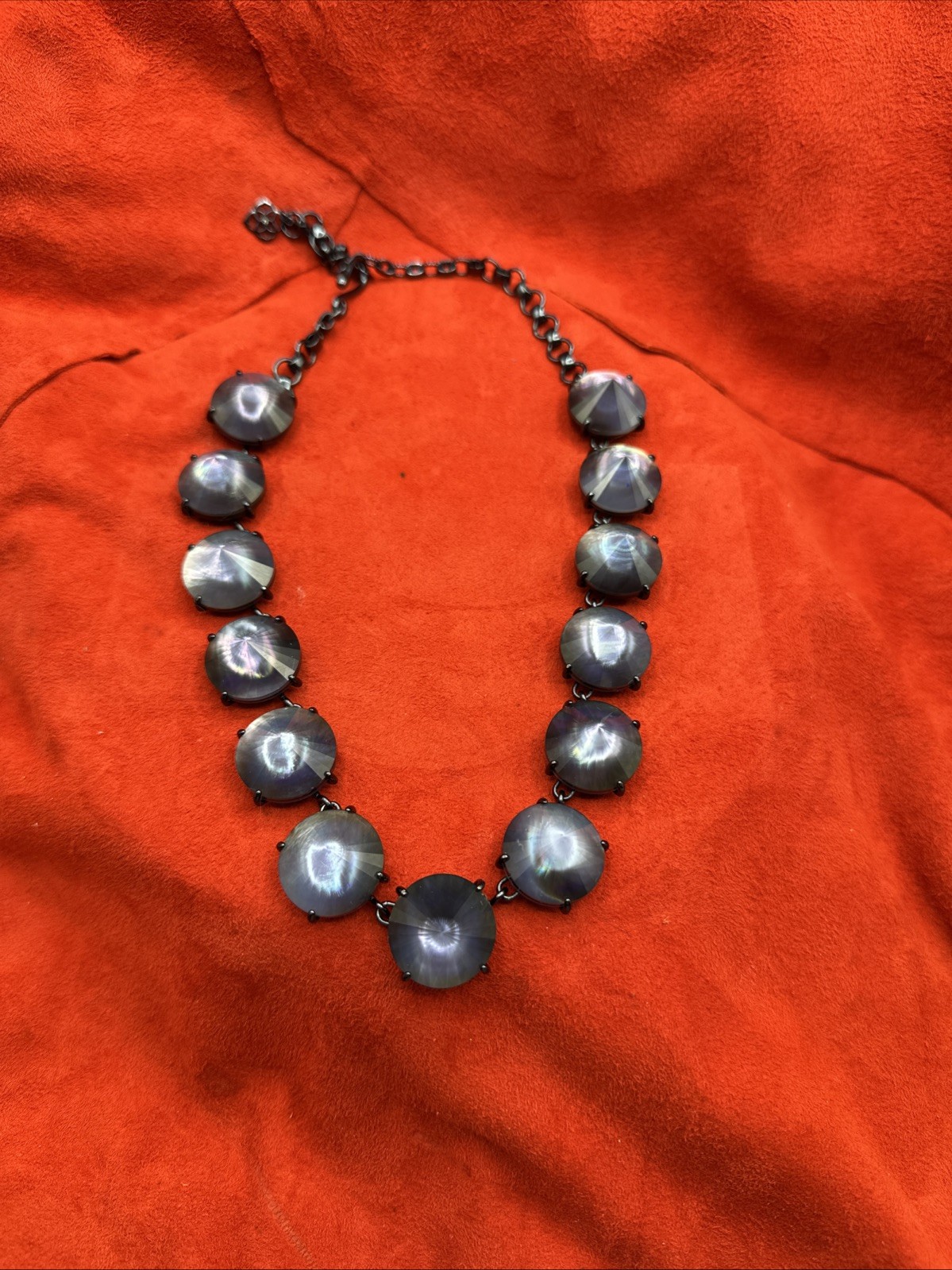 Kendra Scott deep purple cones and gunmetal statement necklace. See pics.