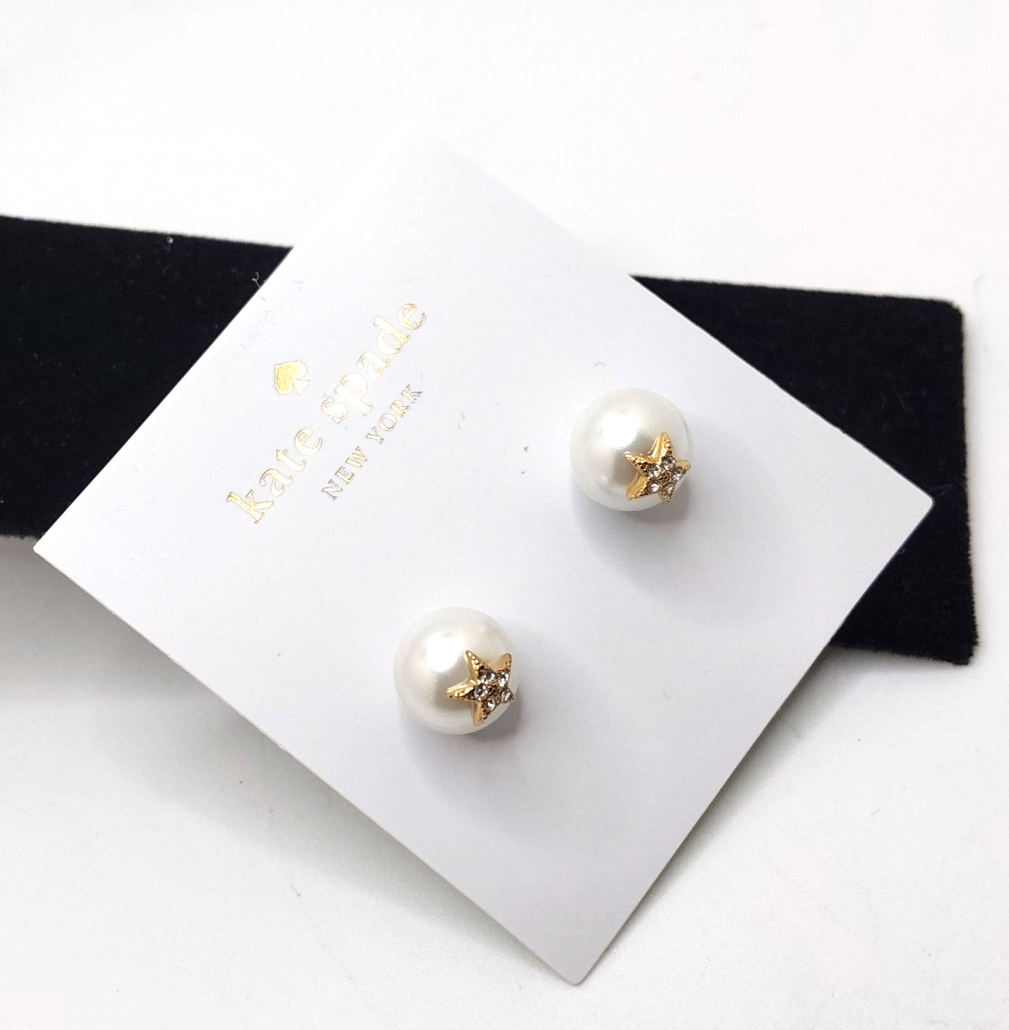 Kate Spade New York Star Quality Beautiful Cream Pearl Stud Earrings