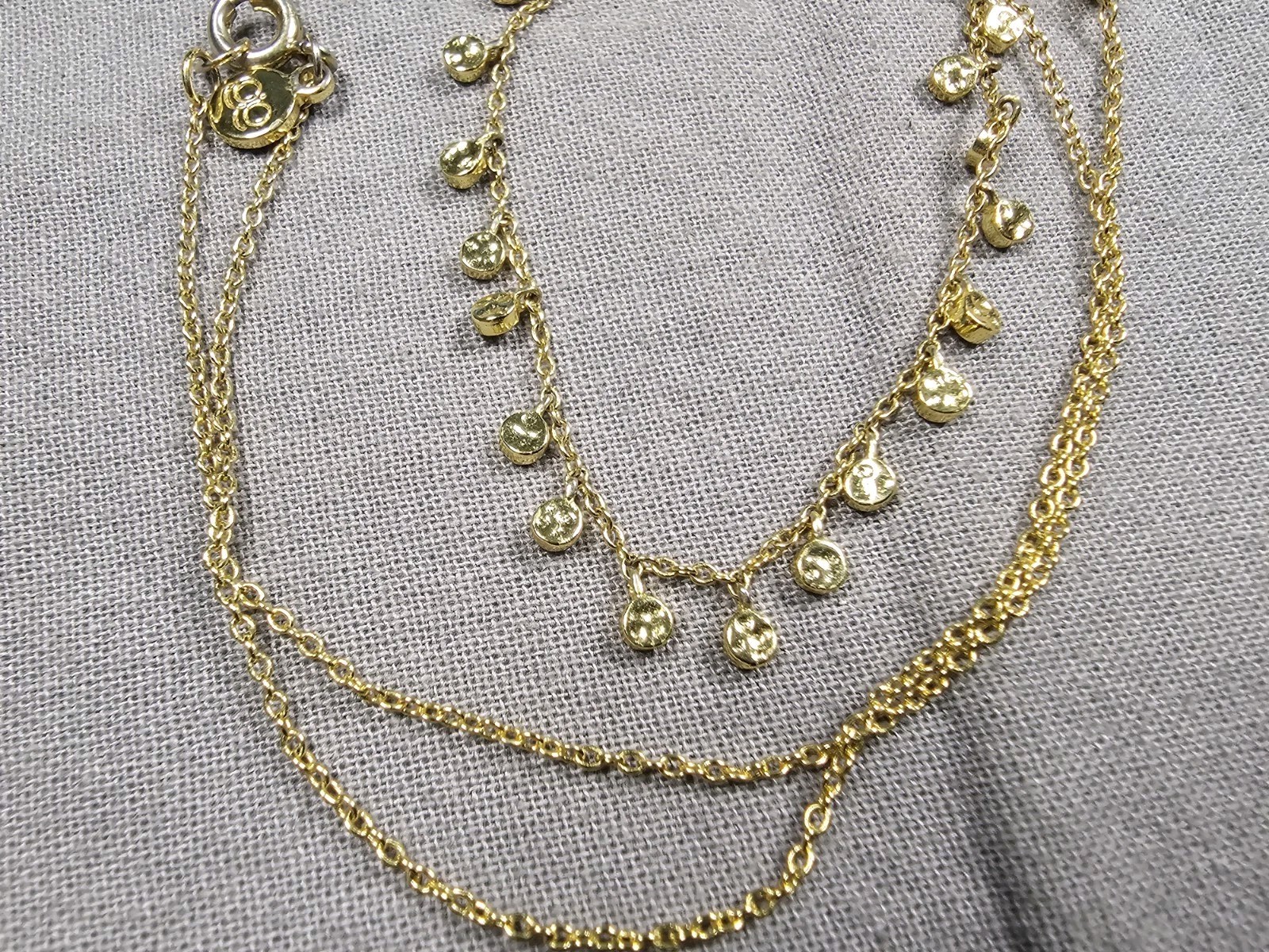 Beautiful Gorjana Rhinestones Necklace Goldtone Gift C98