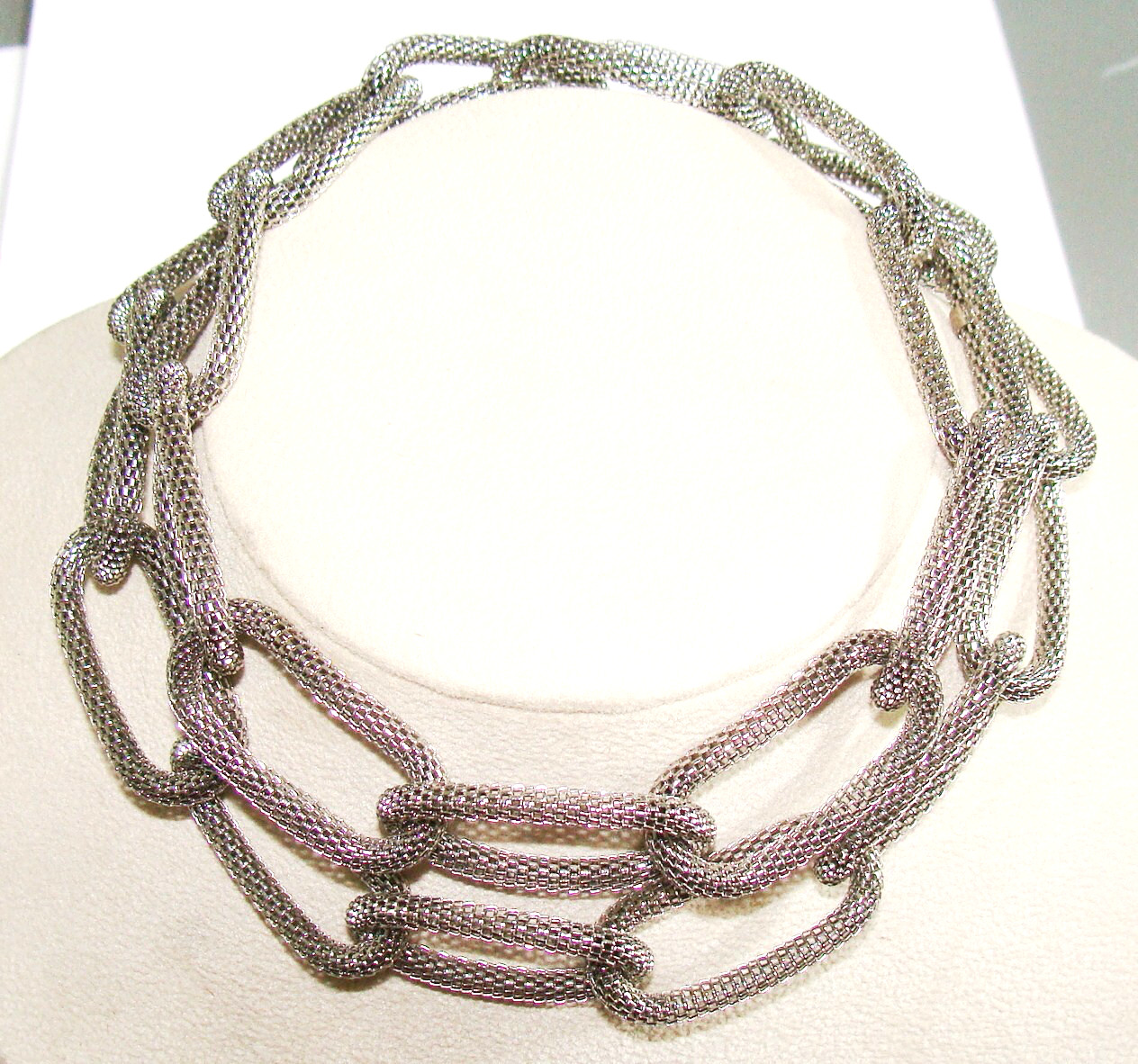 QVC Simona Collini Italy 4mm Stainless Steel Soft Pliable Mesh Tube 28″ Necklace