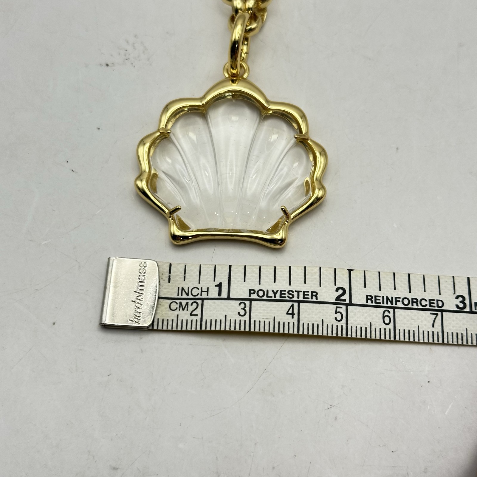 Emma Pills Womens Take Me On Your Yacht Shell Pendant Necklace Gold Plate/Clear