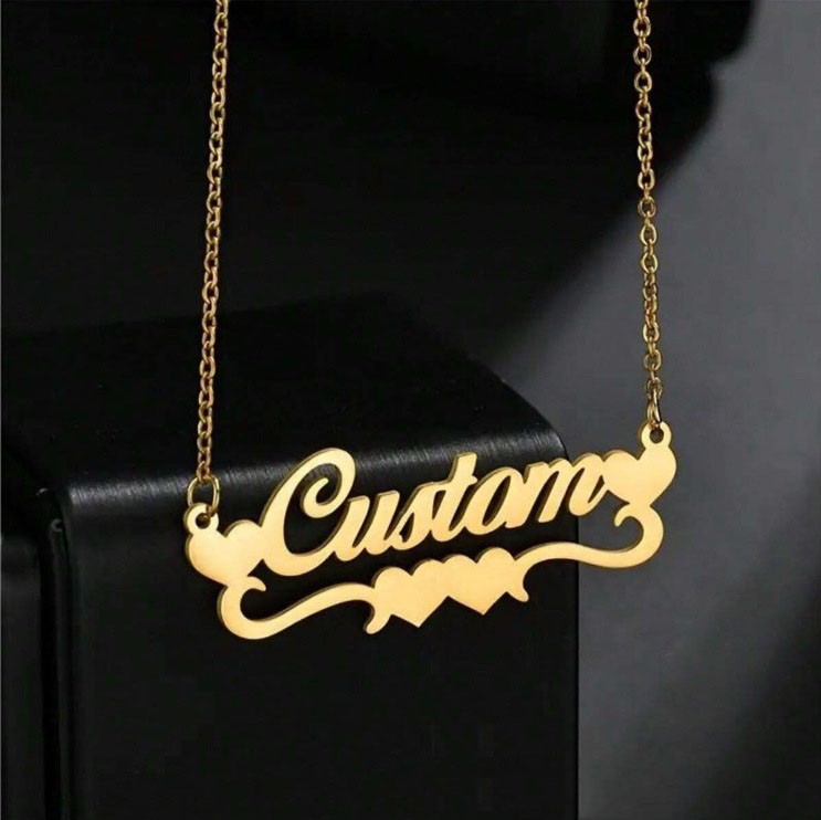 Personalized Name Necklace 18K Gold Plated Customize Any Name Anniversary Gift
