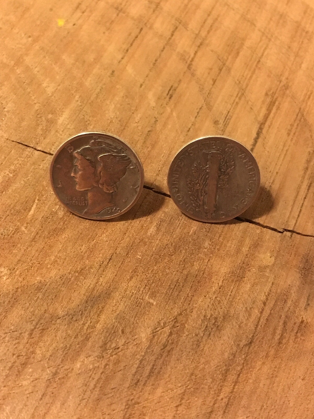 Mercury DIME 90% SILVER VINTAGE Coin Jewelry Stud EARRINGS! Heads/Tails