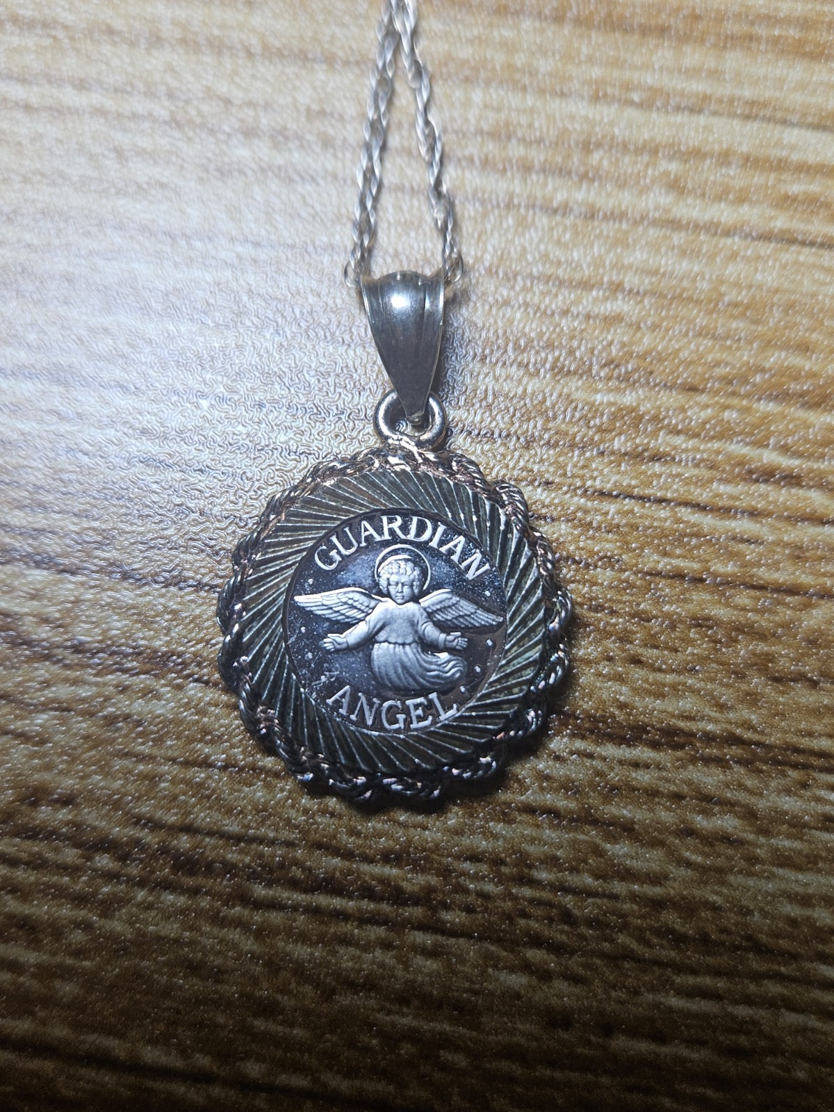 Guardian Angel Necklace Silver Pendant 1/20 Oz, .999 AG