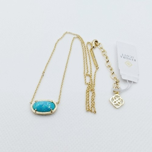 Kendra Scott Elisa Gold Pendant Necklace in Blue Periwinkle Opal