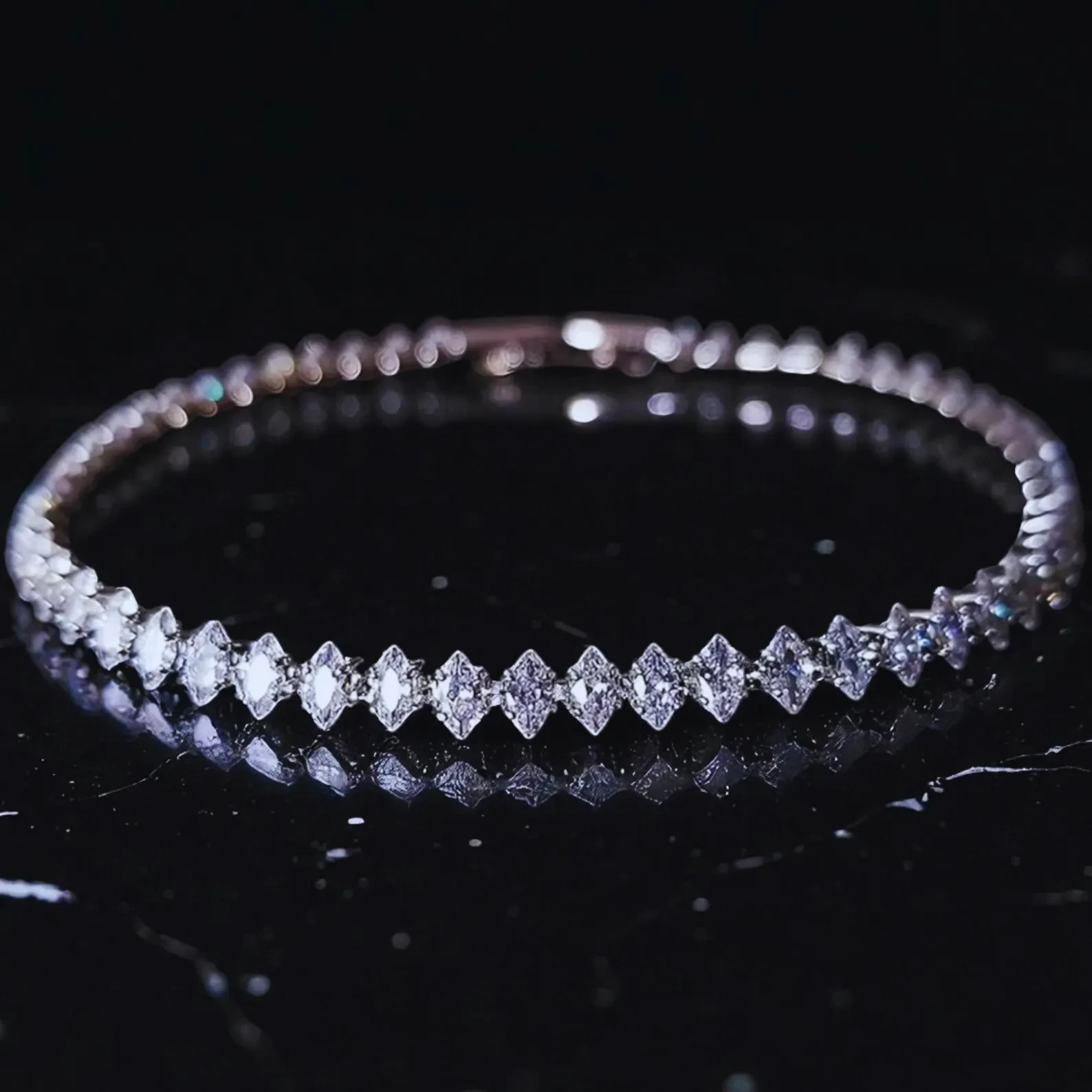 6Ct Marquise Cut Simulated Diamond Women’s Tennis Bracelet 14k White Gold Plated