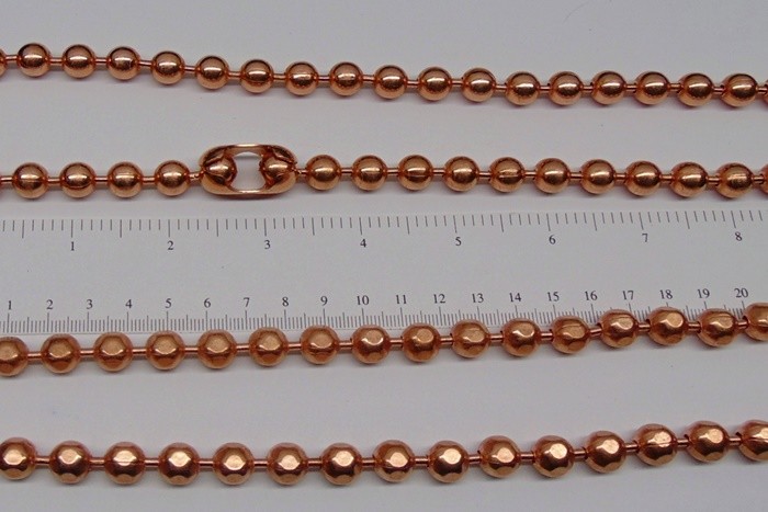 Bulk COPPER BALL CHAIN Statement Size 9.5mm Round + Faceted Bead 5 ft to 25 feet