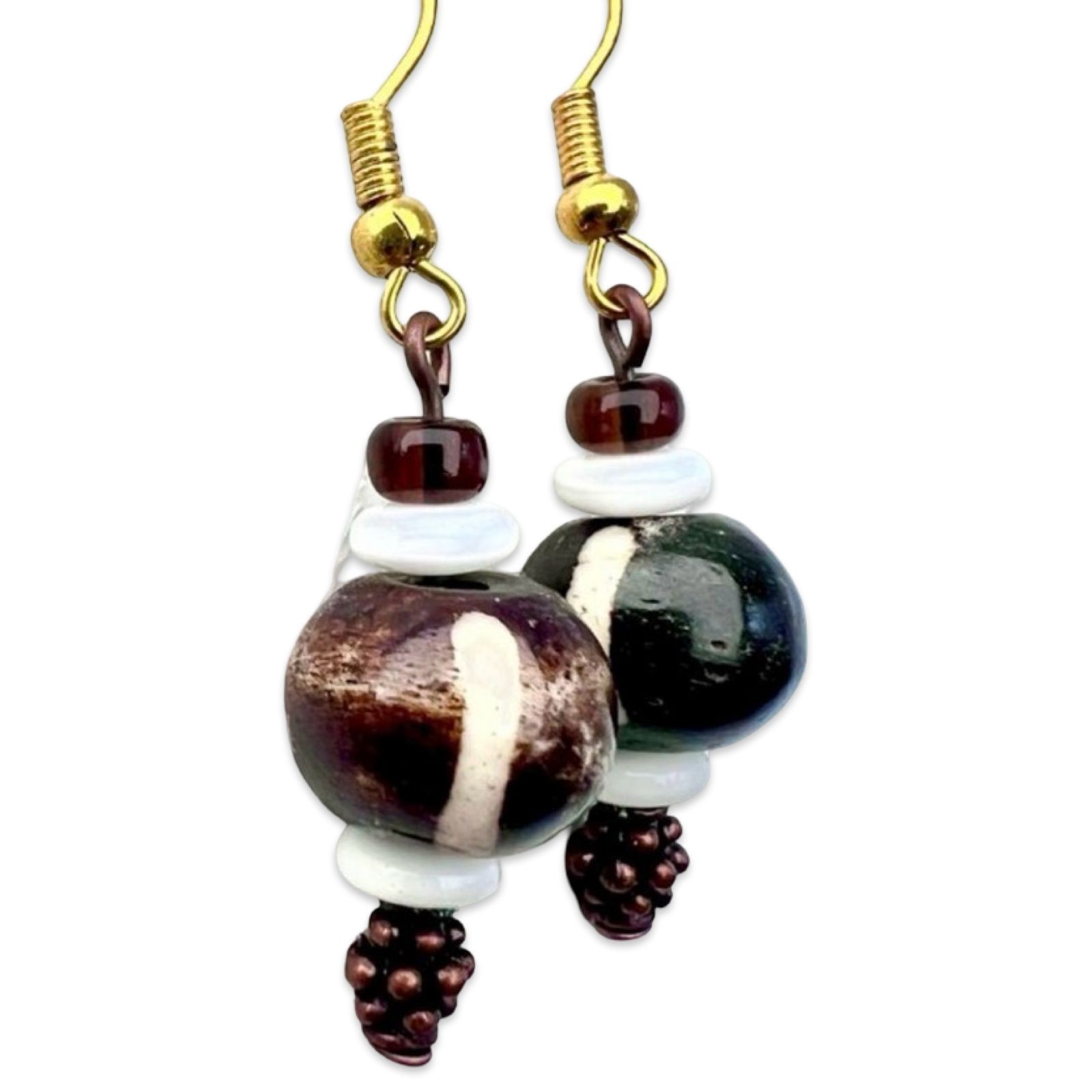 Earring Lot 3 Pairs Beaded Dangle Drop Boho Stone