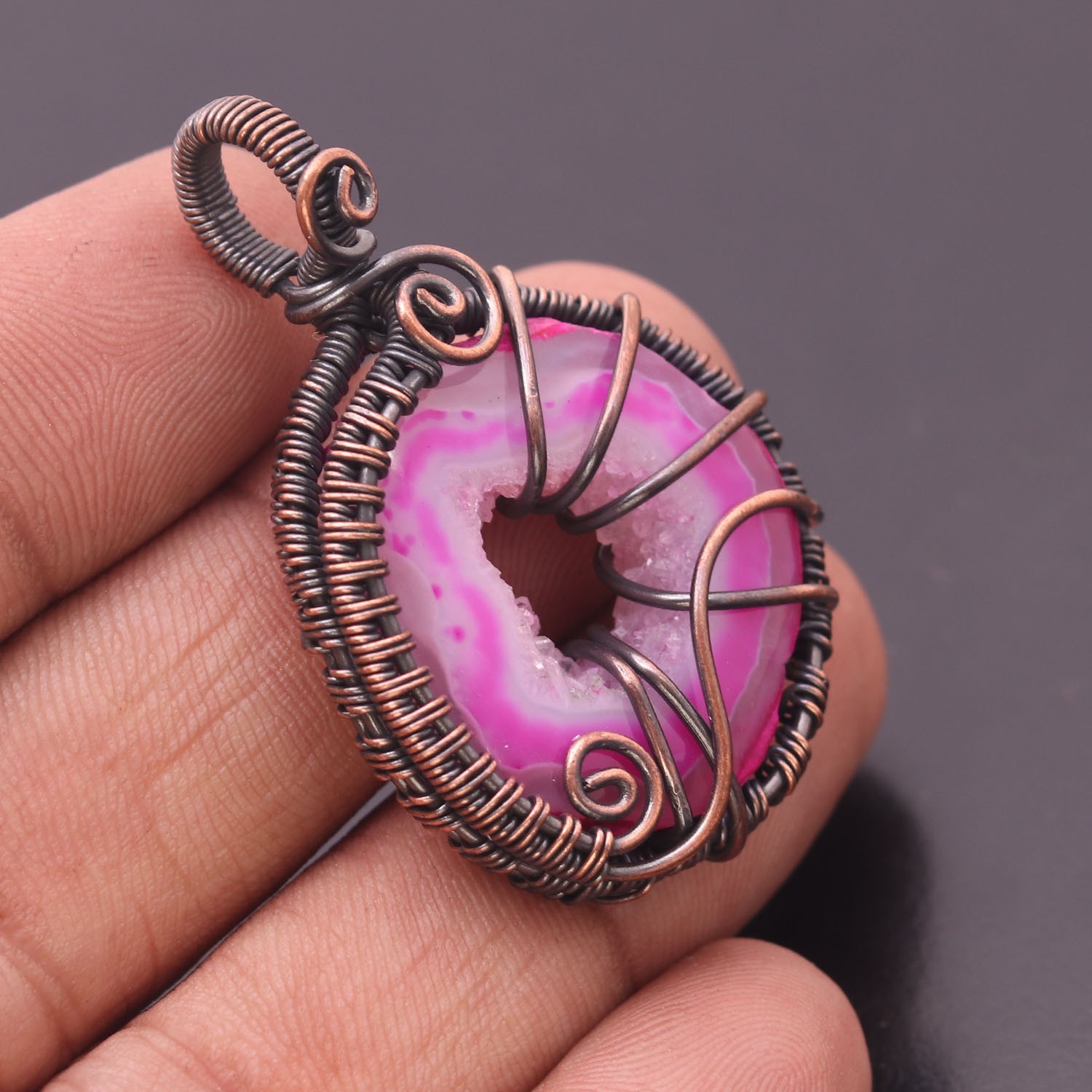 Labradorite Gemstone Copper Wire Wrapped Handmade Pendant Jewelry Gift For Her