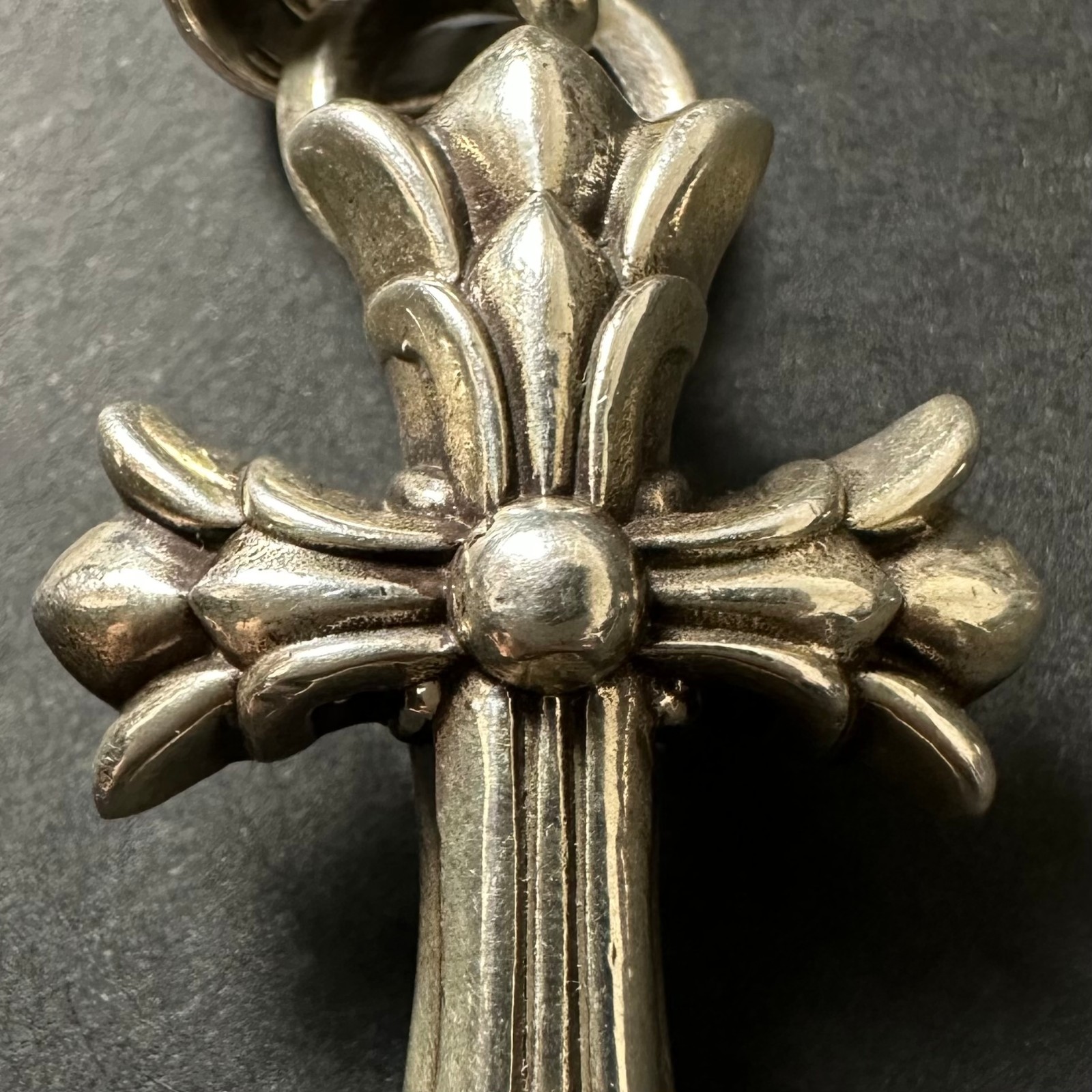 Authentic Chrome Hearts Double Cross With Bale Pendant 925 Sterling Silver