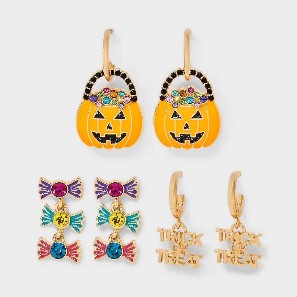 Sugarfix By Baublebar Halloween Earrings Lot of 7 Pairs Ghost Skeleton Witch NWT
