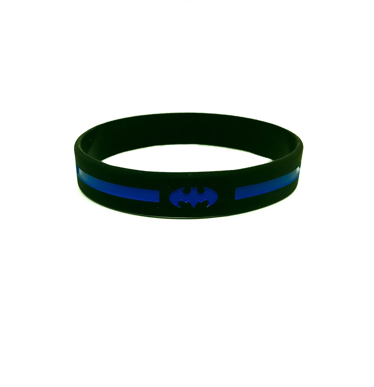 (3) Thin Blue Line Silicone Wristband Police Bracelet Law Enforcement Superheros
