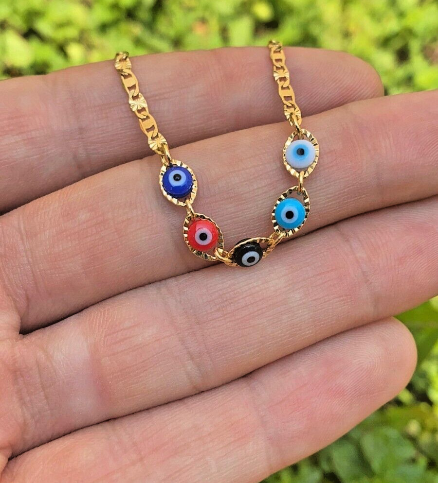 Evil Eye Bracelet Children 14K Gold Filled Link Valentino Baby Pulsera Niños