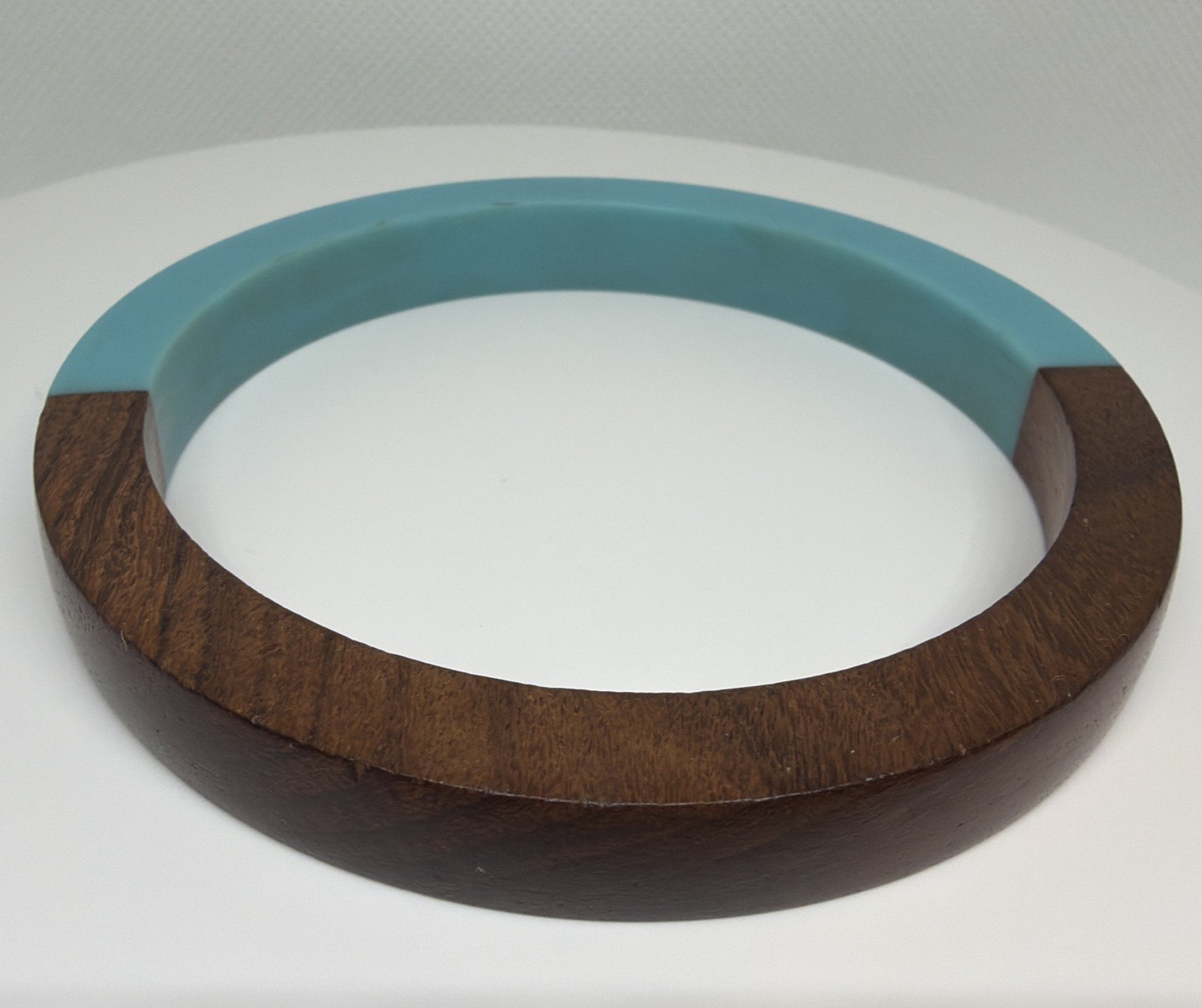 Mod Retro Wood & Resin Bangle Bracelets Stackable Mid-Century Style Set of 4